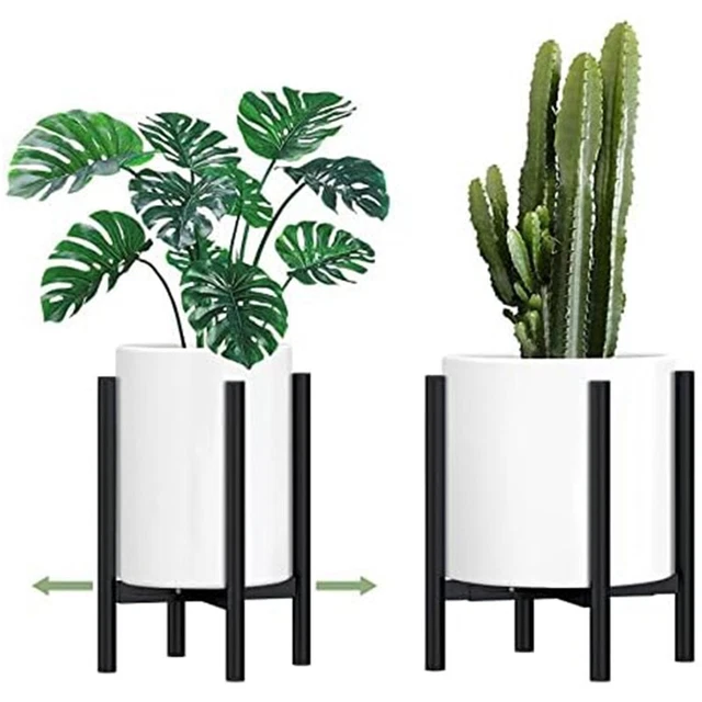 Soporte Para Plantas Ajustable De Metal - Altura Y Ancho Regulable, Ideal Para Interior, Macetas De 9-14 Pulgadas