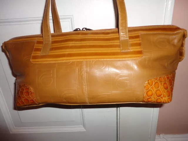 Giorgio Fabiano Italy Leather Croc Embossed Shoulder Bag Handbag Purse Nwot