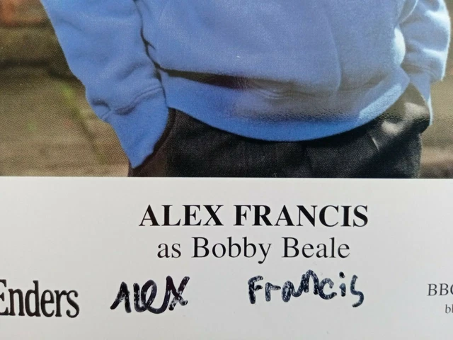 Alex Francis, Eastenders, Bobby Beale, Hand Signed Photo Card, Excellent Cond. 2