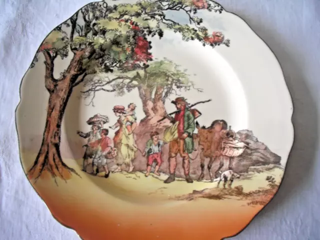 THE GLEANERS (Family Collecting) from English Old Scenes Plate by Royal Doulton