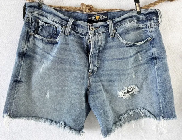 Lucky Brand Women's Shorts Size 10/30 Denim Boyfriend Light Wash Distressed