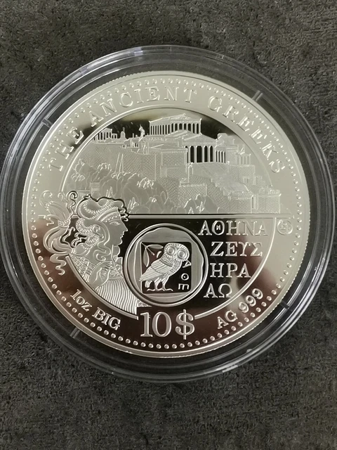 10 Dollars Argent 2012 1 Oz Big Silver 999 / Iles Cook / Les Grecques Anciens /E