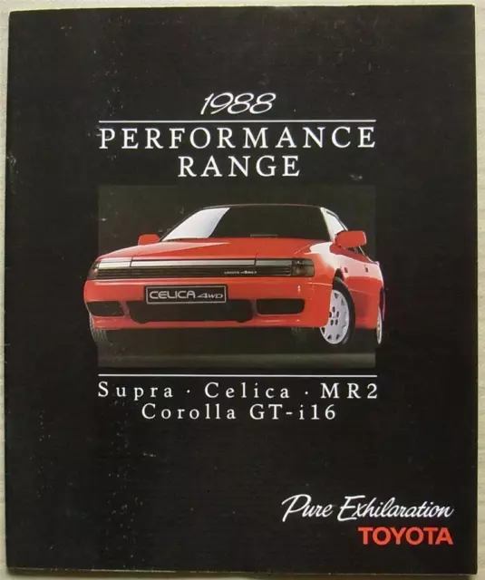 TOYOTA PERFORMANCE RANGE Sales Brochure 1988 SUPRA Celica MR2 Corolla GTi16