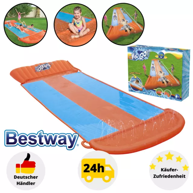 Bestway Wasserbahn Wasserrutsche XXL 533cm Big Waterplay Aufblasbar Poolrutsche