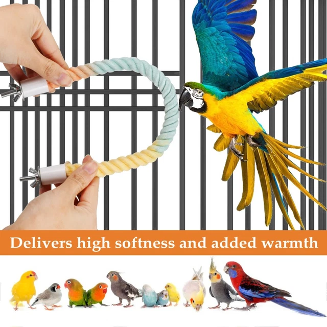 3 PCS BIRD Rope Perches Parrot Climbing Swing Parrot Cotton Rope Bird ... - Climbing Rope Perched Parrot Aviary