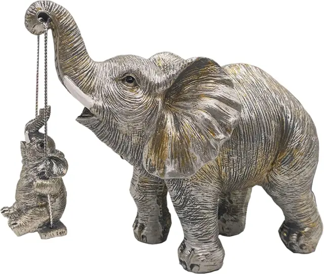 Elephant Statue - Elephant Decor for Mom Women Gifts Elephant Figurines for Home