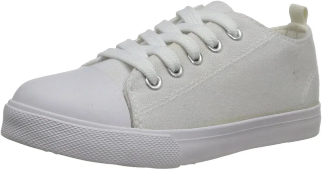 Baby Deer Canvas Vulcanized Sneaker (Infant/Toddler/Big Kid), White, Size 3.0
