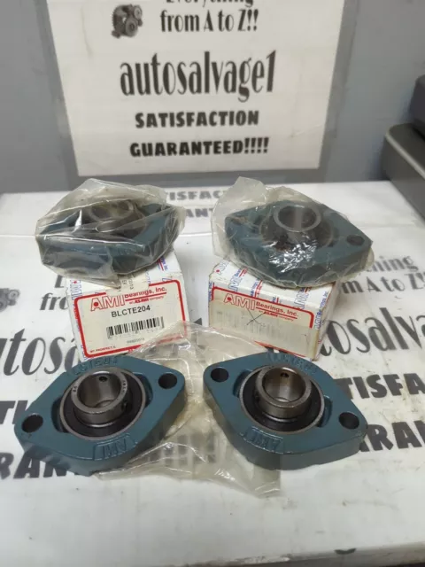 Ami Bearings,Blcte204,Flange Mount Bearing 2-Bolt Base 20Mm Bore Lot Of 4 Nos