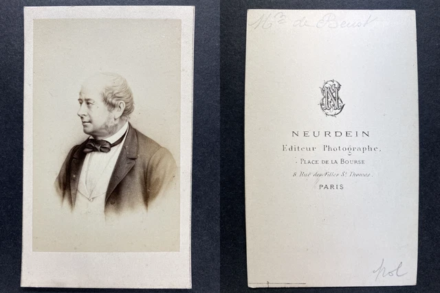 Photo Vintage Tirage Albuminé - Fieldmarshal-General V. Wrangel, Circa 1870, Format 6.5x10.5 Cm