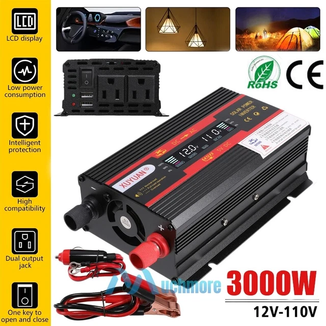3000W FAHRZEUG AUTO Wechselrichter DC 12V auf AC 110V reiner