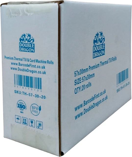 57 x 30 mm carta termica fino a rotoli per carta di credito tutte le macchine PDQ 20 rotoli,