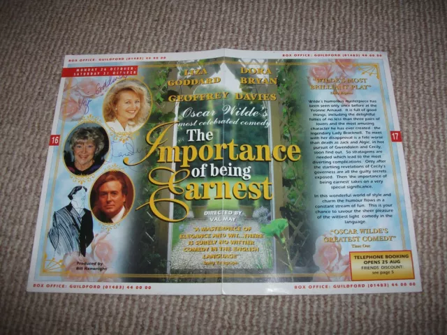 The Importance of Being Earnest theatre leaflet (autographed by Dora Bryan)