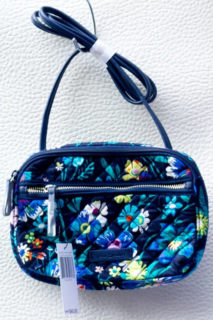 Vera Bradley Iconic RFID Little Crossbody in Moonlight Garden.  NWT