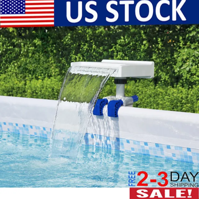 Soothing LED Swimming Pool Waterfall Fountain Head Above Ground Accessory Lioght
