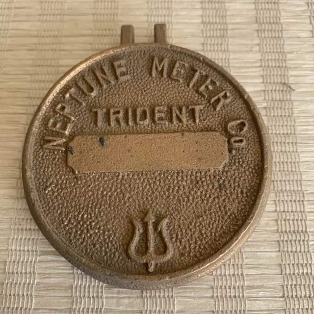Neptune Meter Co Trident Brass 3" Water Meter Cover 21913766 VTG STEAMPUNK