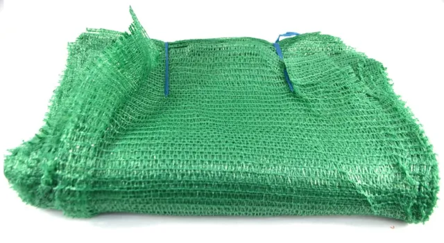 Green Net Sacks with Drawstring Raschel Bags Mesh Vegetables Logs Kindling Wood