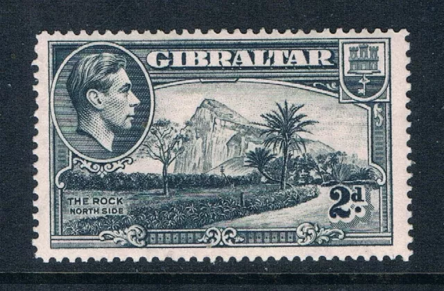 Gibraltar 1938 - 2d KGVI Scene - Grey - Perf 14 - SC 110a [SG 124] MINT B5