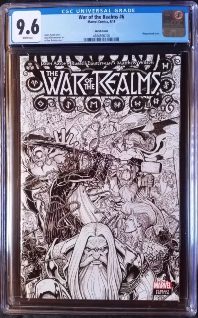 War of the Realms (2019 Marvel) #6 Adams B&W Variant CGC 9.6 1:200