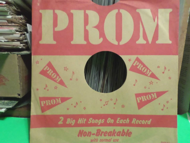 Prom Records Company Usa Factory Paper Sleeve Only No Record 10 In. 78 Rpm