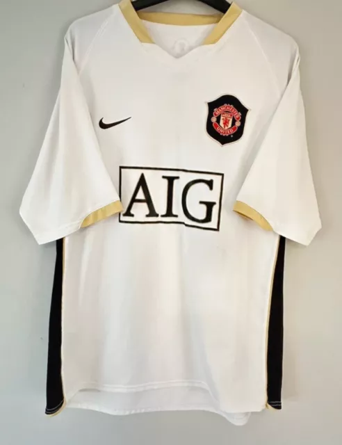 Genuine 2006/07 Manchester United away shirt size large aig flawless