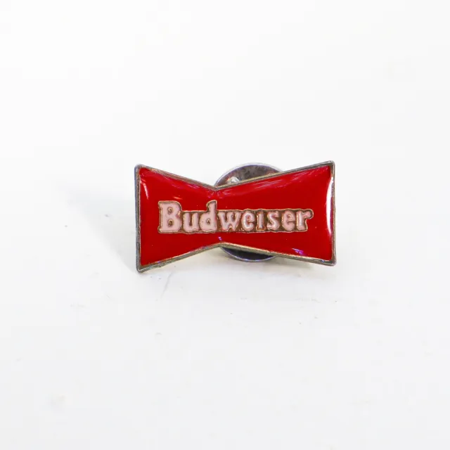 Vintage Budweiser Logo Red Bow Hat Tie Lapel Pin Back