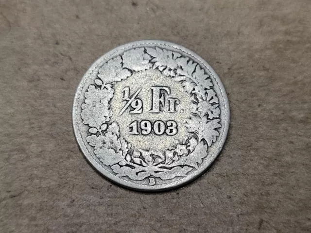 🇨🇭 Switzerland 1/2 half franc 1903 silver 0.835 KM-23 coin 042824-6