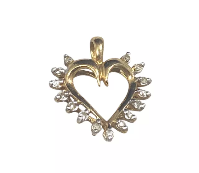 ADL 10k Anhänger Diamant Herz Anhänger Gelbgold Liebe Vintage signiert