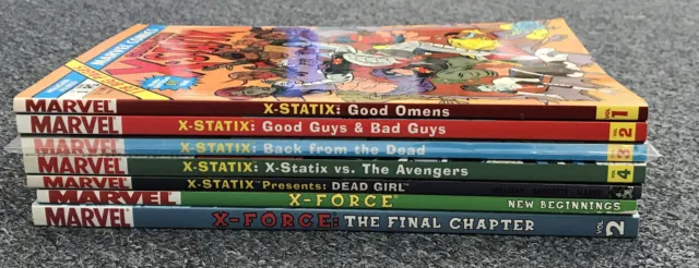 X-Statix/X-Force Lot of 7 TPB-Good Omens, Good Guys&Bad Guys, Back from the dead