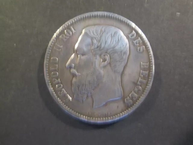 BELGIQUE Monnaie - 5 francs argent 1873 Léopold II