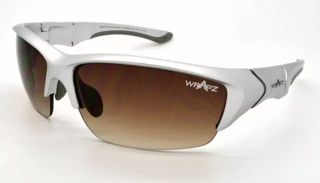 Wrapz 24000 Stormbird Sport Sunglasses Cricket & Golf Silver &  Brown Lens