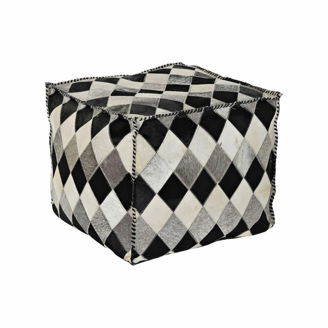 Pouf DKD Home Decor Polyester Cuir [45 x 45 x 40 cm]