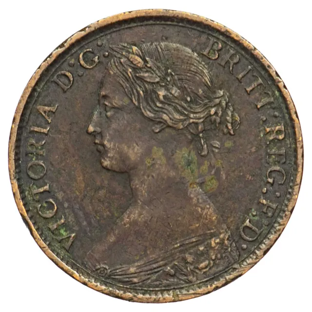 Royaume-Uni 1 farthing 1862 Victoria bun head bronze pièce de monnaie anglaise