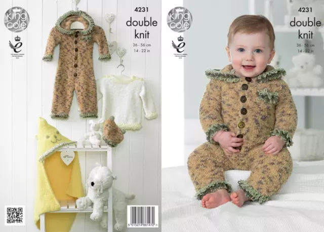 King Cole Knitting Pattern -Baby Set Knitted with Cuddles DK- 4231
