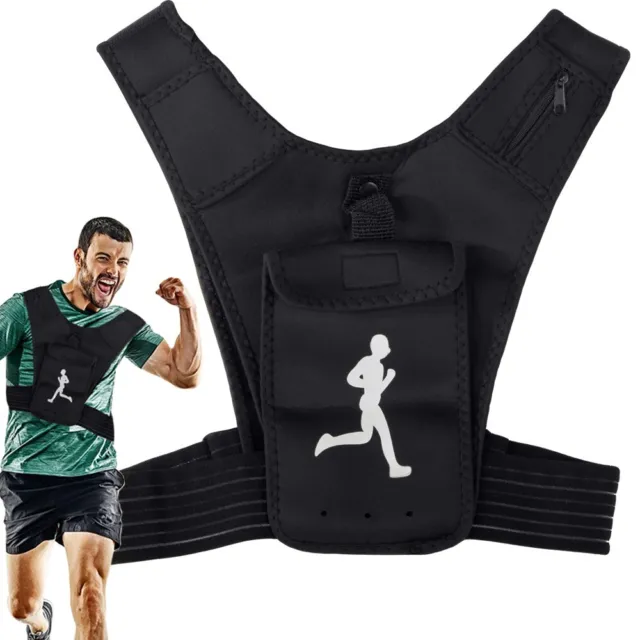 🇪🇸 PORTADORSAL RIÑONERA running con bolsillo impermeable negro race belt  EUR 13,99 - PicClick FR