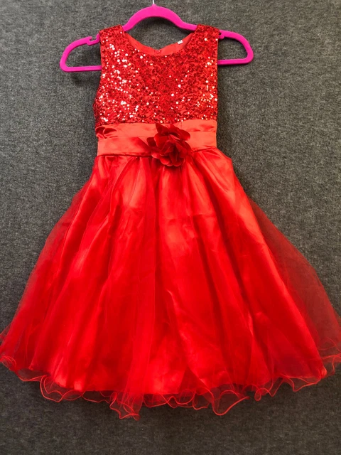 Little Girls' Sequin Mesh Tull Dress Sleeveless Flower Party Gown Size XS NWOT