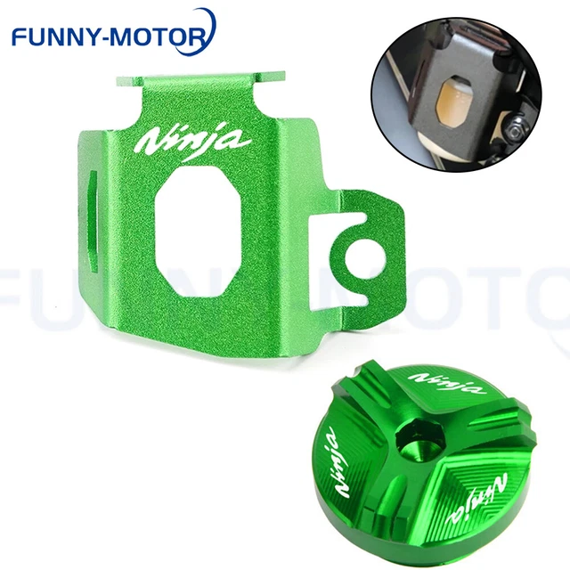 Rear Brake Fluid Reservoir Guard Oil Filter For Kawasaki Ninja 250R 300 500R
