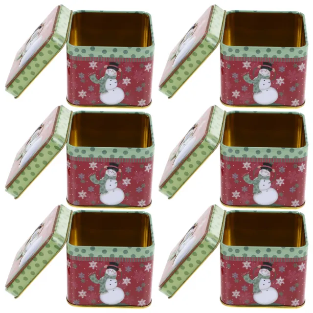 6 pz valigie con motivi natalizi scatola di latta vuota festività - caramelle - scatole per caramelle