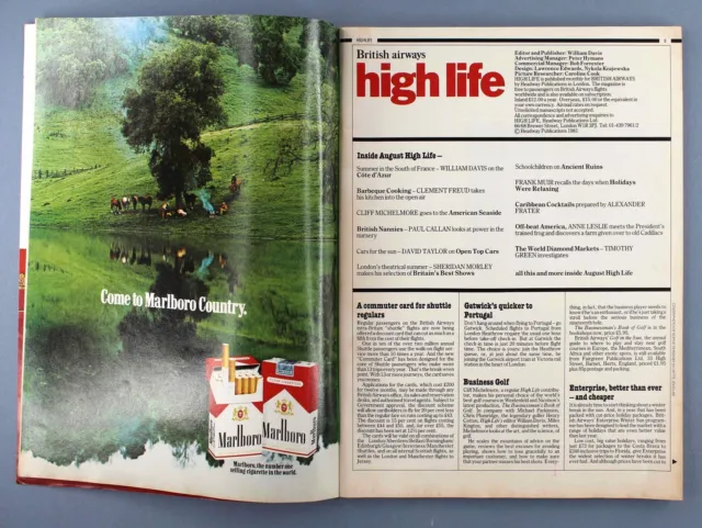 British Airways Highlife Airline Inflight Magazine August 1981 European Club Ba 2