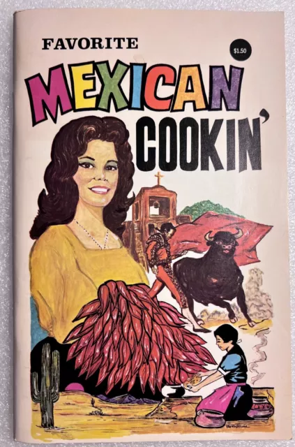 Favorite Mexican Cookin Recipe Mailer Postcard Booklet Bullfight Cover 1972