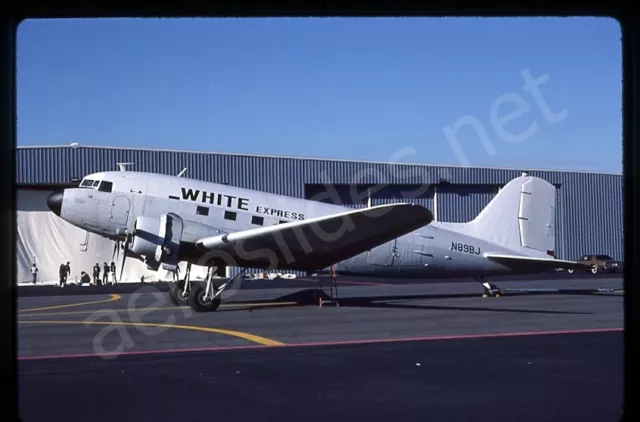White Express Douglas DC-3C N89BJ Mar 86 Kodachrome Slide/Dia A3