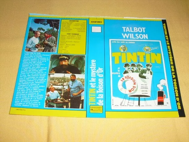 JAQUETTE VHS Tintin et le Mystère de la Toison d'or Jean-Pierre Talbot