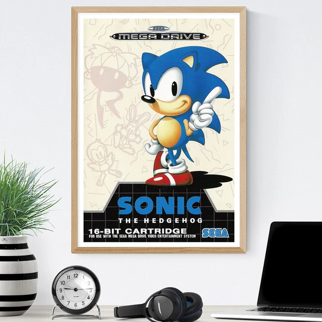 POSTER SONIC THE Hedgehog serie Mega Drive Genesis gioco retrò A4 arte ...