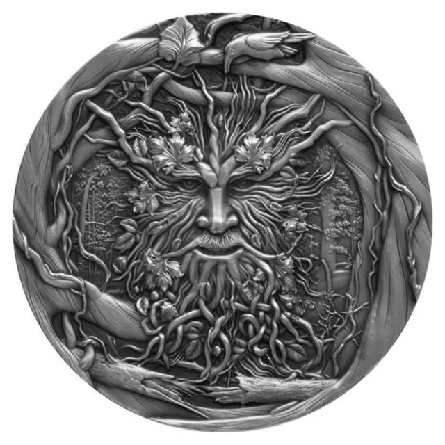 2021 Niue FOREST SPIRIT 2 oz Silver High Relief Color Antique Coin