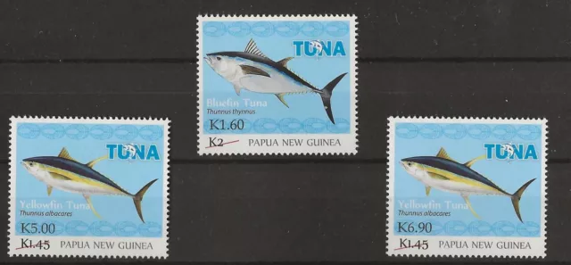 Papua New Guinea 2020 - Tuna Fishery (2016) OVERPRINTED - Set of 3 - MNH