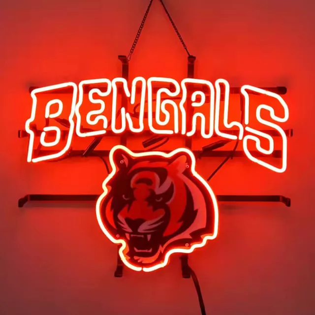 Cincinnati Bengals Beer Neon Light Sign 19"x15" Bar Pub Wall Deocr Artwork Gift