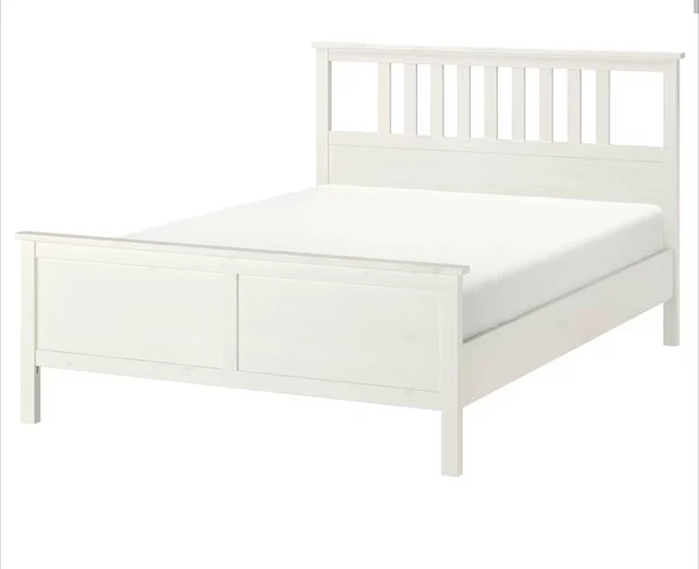 IKEA HEMNES KING Size bed frame white In Good Condition £120.00