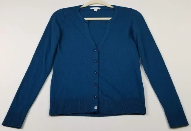 New York & Company Cardigan Sweater Women’s XS Blue V Neck Long Sleeve Knit Work