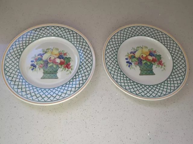 PR Villeroy & Boch BASKET Dinner Plates Germany. 10.5 “ diameter