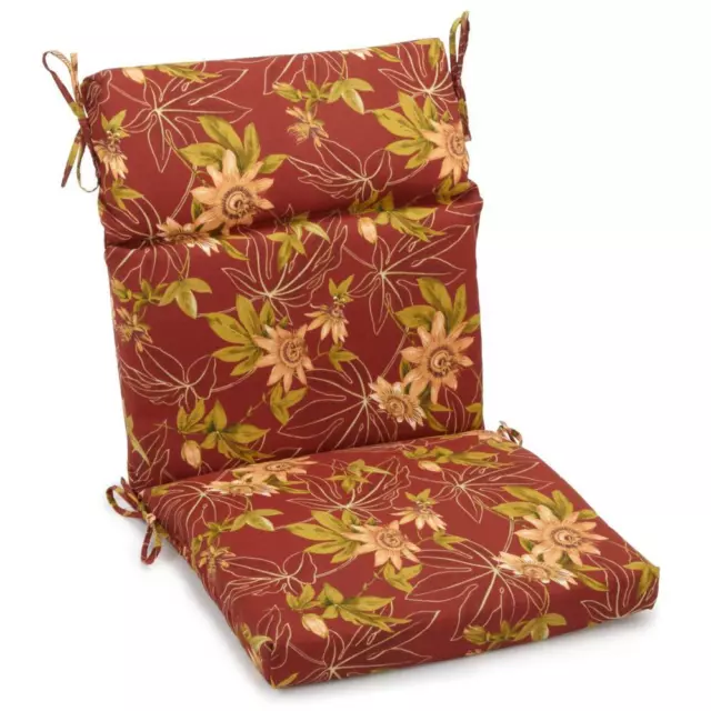 18-inch by 38-inch Spun Polyester Patterned Outdoor Squared Chair Cushion, Passi