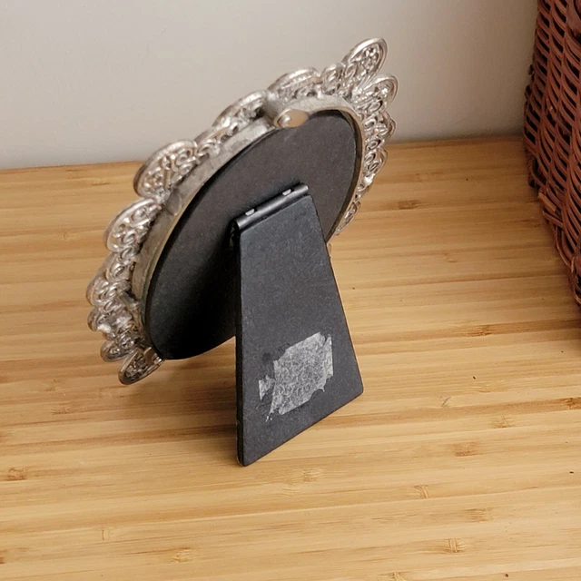 Vintage Gorgeous Metal Photo frame Beautiful Abstract Heavy 6×5 Barron 4